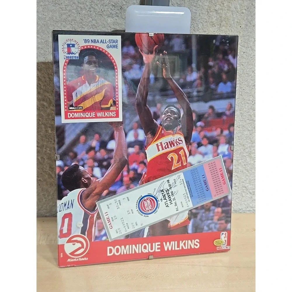 Dominique Wilkins Signed Ticket Pistons Game 2 Autos '89 All Star Game - NO COA*